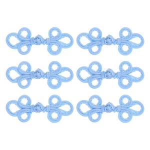 lot 18117 image: MECCANIXITY 6 Pairs Chinese Knots Frog Buttons Closure Sky Blue Sewing Buttons Fasteners for DIY Sewing Coats Cloak Sweater Bridal Costume Outfit