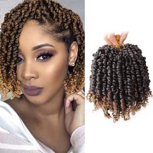 lot 18120 image: VIOLET Pre-twisted Passion Twist Crochet Hair 6 Inch 9 Packs Passion Twist Hair Pre Looped Ombre Blonde Short Passion Twist Hair Crochet Braids Hair ExtensionsT27,6 Inch,9 Packs