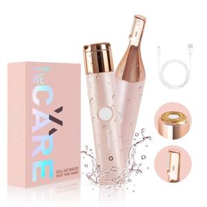 lot 18137 image: SUPRENT Facial Hair Remover for Women Face- USB-C Rechargeable Electric Facial Hair Removal- IPX7 Waterproof WetDry- 2 in 1 Eyebrow Razor and face Trimmer for Peach Fuzz, Lips, Chin (Pink)