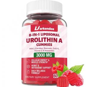lot 18205 image: Uarkendos 1 Pack Liposome Urolitin A Gummies, 8 in 1 Recipe,Contains Coq10, Resveratrol, L-carnitine, Quercetin, VC, Axanthin, Supplement for Cell Support, Anti-Aging and Energy Promotion