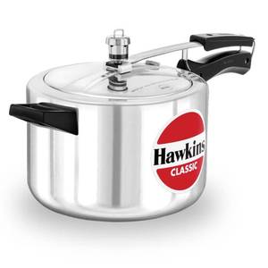 lot 19486 image: Hawkins Aluminium 5 Litre Classic Pressure Cooker, Best Inner Lid Cooker, Silver (Cl50)