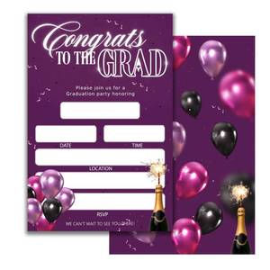 lot 20114 image: LoaHak Purple Graduation Invitation, Congrats to the Grad Party Invite, Class of 2026 Graduation Party Invitation, Elegant Graduation Celebration Card, 4x6 Inch