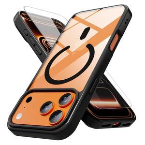 lot 20126 image: Anti-Yellowing Magnetic for iPhone 17 Pro Max Case with 1 Screen Protector Mil-Grade Drop Protection Compatible with Magsafe Shockproof Slim Transparent Protective Phone Case, Clear Black