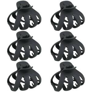 lot 20144 image: Big Claw Large Hair Claw Clips for Thick and All Hair Types, Matte Octopus Jaw Clips with Strong Hold for Women and Girls, (4 Pack Only)(Black)