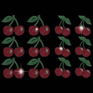 lot 20151 image: SUPERDANT 12pcs Cherry Iron on Rhinestones for Clothes Fruits Crystal Heat Transfer Stickers Iron on Decals Rhinestone Patches for Kidfts Girlsft T-Shirt Clothing Hoodie Jackets DIY Art Craft Gifts