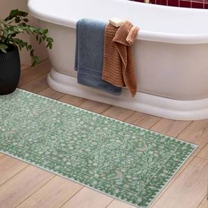 lot 20160 image: Urtlmaji Green Long Bathroom Rugs Runner Funny Washable Bath Runner Non Slip, Boho Soft Shaggy Distressed Cute Bird Floral Bath Mat for Toilet Shower Sink, 20x47 inch