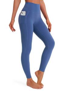 lot 20195 image: BONSHAPE Leggings with Pockets for Women � High Waisted, Tummy Control, Buttery Soft Yoga Pants Deep Blue Large
