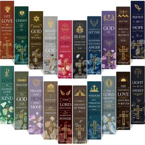 lot 20196 image: 60 Pieces Bible Verses Bookmarks with Crucifix Christian Scripture Book Marker Religious Prayer Biblical Inspirational Quote Bookmarks for Men Women Reading Reward Church Supplies