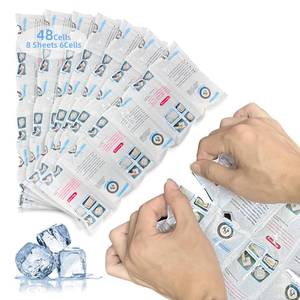 lot 20220 image: Ice Pack Bulk Reusable Ice Packs for Shipping, Dry Ice Packs for Cooler, Long Lasting Freezer Pack for Coolers, Slim Cold Ice Pack Sheets for Cooler, XXL-Large, 4.7x13.2Inch, 8 Sheets 6Cell - 48Cells