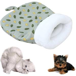 lot 20228 image: Cat Sleeping Bag Bed, Winter Soft Plush Sack Self Warming Cave Bed for Indoor Cats, 360°Wrap Comfortable Pet Snuggle Sack, Soft Plush Large