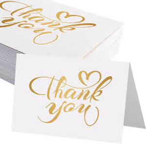 lot 4130 image: JagerGreen Thank You Cardstock Cards Pack of 50