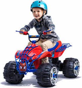 lot 5937 image: Kid Trax Marvel Spider-Man 12V Battery-Powered ATV Ride-On