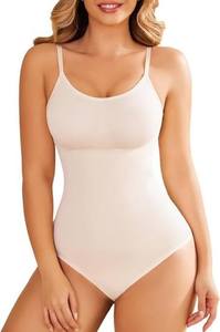 lot 8454 image: AegisChic Women Seamless Shapewear Bodysuit Shorts Color Nude Size ML