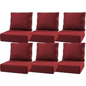 lot 13312 image: HonorBox 4-Piece Outdoor Cushion Covers with Compressed Foam Inserts 24x24 (2 Boxes, 8 Total Cushions)