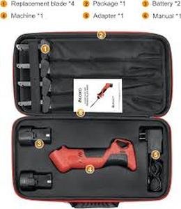 lot 13363 image: Cordless Electric Reciprocating Saw Kit with 4 Blades 2 Batteries Charger