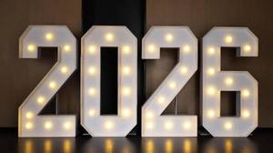 lot 17446 image: Marquee Light Up 2026 Symbol, 4ft