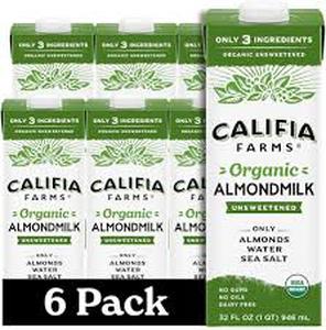 lot 19489 image: Califia Farms Organic Unsweetened Almondmilk 32 fl oz - Case of 6