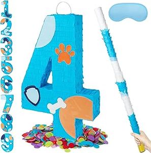 lot 19500 image: 18 Inch Number 4 Dog Paw Party Pinata with Confetti