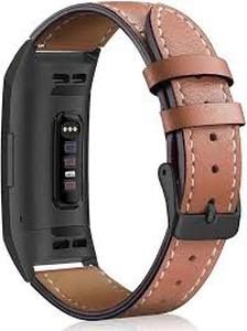 lot 20129 image: Mitozon Leather Band for Fitbit Charge 43 Frosted Brown X0042N44A9