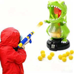 lot 1414 image: EagleStone Dinosaur Shooting Toys for Boys 5 6 7 8 9 Years Old, Electronic Kids Target Games wAir Pump Gun, LCD Score Record, Sound, 24 Foam Balls, Birthday Party Favor, for Toddlers
