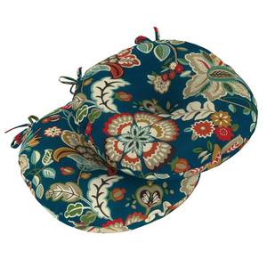 lot 1440 image: LVTXIII Outdoor Fluffy Bistro Chair Cushions Patio 15-Inch Round Seat Cushions All Weather Chair Pads with Ties for Home Office and Patio Garden Furniture Use, Set of 2, Peacock Blue