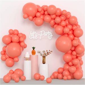 lot 2127 image: Coral Balloon Garland 83pcs 1812105 Inch Different Sizes Coral Color Peach Balloons Arch Kit for Girl Wedding Baby Shower Birthday Party Decorations