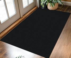 lot 2130 image: KOZYFLY Washable Entryway Rug 3x5 Ft Area Rugs Cotton Rubber Backed Throw Rugs Indoor Door Mat Kitchen Rugs Braided Floor Carpet for Front Entrance Kitchen Living Room, Black