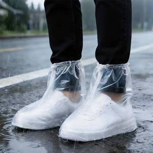 lot 2132 image: 24PCS (12 Pairs) Waterproof Shoe Covers for Rain, Non-Slip Disposable Plastic Shoe Ponchos Boot Covers Waterproof, Clear Heavy Duty Rain Shoe Covers for Men and Women, Outdoor and Indoor
