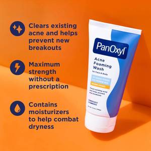 lot 2144 image: PanOxyl 10percent Benzoyl Peroxide Acne Foaming Wash, Maximum Strength, Daily Acne-Fighting Face and Body Cleanser, Face Wash to Clear, Treat and Prevent Acne Pimples and Stubborn Breakouts, 5.5 Oz Tube