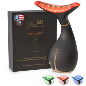 lot 2164 image: GLO24K LED Facial Massager for Face and Neck � Beauty Wand with LED Light, Vibration and Warm Massage � Cosmetic Skincare Tool