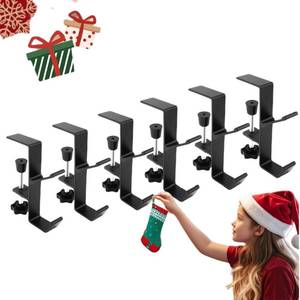 lot 2268 image: 2 in 1 Garland Hooks and Fireplace Stocking Holders, Mantel Hooks for Christmas Adjustable No Drill Mantle Stocking Hanger for Fireplace Xmas Holiday Home Party Decoration