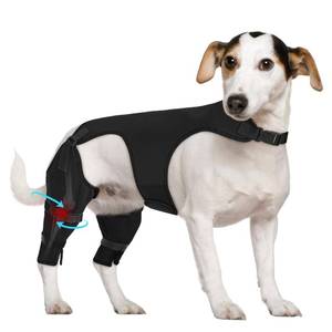 lot 2270 image: Supet Dog Rear Leg Sleeve to Stop Licking- Potty-Friendly for TPLO ACL Surgery Leg Injuries, Chew Resistant Washable Recovery Sleeve, for Male and Female Pets(Black,2XL)