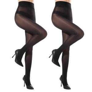 lot 2273 image: MANZI 2 Pairs Womenfts Sheer Shiny Tights 10D Ultra Silky Shimmer Tights Nylons Pantyhose(Black,S-M)