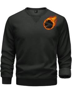 lot 2286 image: TACVASEN Mens Crew Neck Sweatshirt Fleece Lined Pullover Sweaters with Pockets Soft Fall Warm Casual Sweat Shirts Black,L