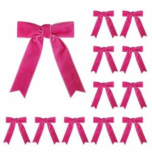 lot 2287 image: Meseey 12 Pcs Hot Pink Velvet Bows with Twist Tie 3.5 Inch Pre-Tied Vintage Christmas Velvet Ribbon Bows for Treat Bags Gift Wrapping Basket Wedding Baby Shower Brithday Party