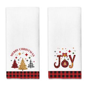 lot 2302 image: KGHYT Merry Christmas Tree Joy Kitchen Towels,16x24 Inches Set of 2,Tea Towels Dish Towels Hand Towels for Home Kitchen Farmhouse Bathroom Decor.(017)