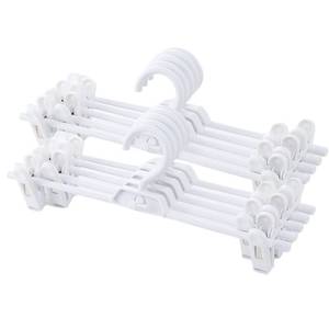 lot 2336 image: Pants Hangers, 10pcs Adjustable Clothes Hangers with Clips, Portable Drying Rack Travel Plastic Non-Slip Clothes Drying Hanger for Kids Or Adults Garments (White)