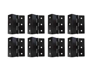 lot 2353 image: QCAA Heavy Duty 3 Fold Retro Chest Hinge, Half Surface for Chest, Cabinet, Furniture, 3in x 1.8mm, Matte Black, Made in Taiwan, 8 Pack