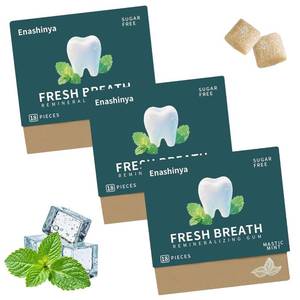 lot 2361 image: Remineralizing Gum-with Xylitol Hydroxyapatite Nano,Handcrafted Sugar-Free Frankincense Mint Gum, Sugar Aspartame Plastic Dye Gluten Free,Daily Oral Freshness (18 Count (Pack of 3), Mastic Mint)