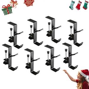 lot 2373 image: Aimery 2 in 1 Fireplace Stocking and Garland Hanger, Adjustable Mantle Hooks for Christmas Xmas Holiday Home Party Decoration