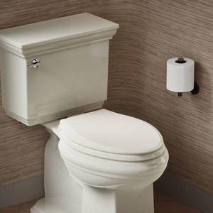 lot 3147 image: Kohler K-4636-Rl Cachet Elongated Closed-Front Toilet Seat - Off White
