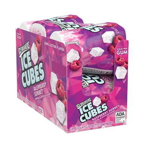 lot 4240 image: Ice Breakers Ice Cubes Raspberry Sorbet Sugar Free Chewing Gum  Bottles 3.24 oz  6 Count  40 Pieces