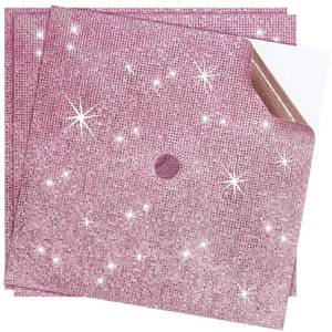 lot 4280 image: MotiMind 3 Sheets Construction Paper for Graduation Cap Decoration Bling Rhinestone Colorful Self-adhesive Cardstock Grad Cap for Photo DIY Graduation Hat Topper Party Decoration(Pink)