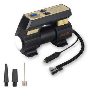 lot 4305 image: ABX Tire Inflator Portable Air Compressor, 150PSI Tire Inflator, DC12V Portable Air Compressor Digital Pressure Gauge - Emergency LED Light - Four Inflatable Nozzles, for Car Motorcycle Bicycle etc