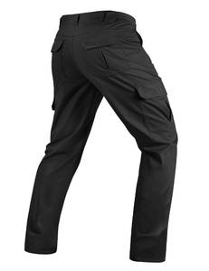 lot 4331 image: TACVASEN Menfts Tactical Pants Cargo Work Pants for Men Construction Waterproof Lightweight Stretch EDC Hiking Trousers with 8 Pockets Black