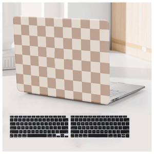 lot 4332 image: BYCeKe Compatible with MacBook Air 13 inch Case 2022 2021-2018 M1 A2337 A2179 A1932,Case for MacBook Air M1,Checkered Textured Cream Plastic Hard Shelland Keyboard Cover for Mac Air 13, Checkerd Neutral
