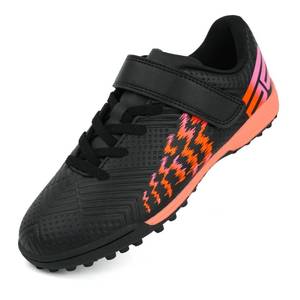 lot 5008 image: brooman Kids Turf Soccer Shoes Girls Boys Indoor Soccer Shoes (13,BlackOrange) size 13