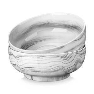 lot 5012 image: MALACASA Salad Bowls, 114 OZ(10in) Extra Large Serving Bowls Set of 2, Porcelain Marble Grey Bowls Set for Soup, Salad, Ramen and Fruit, Dishwasherand Microwave Safe, Series REGULAR