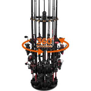 lot 5030 image: KastKing V16 Rotating Fishing Rod Holder for Garage, Floor Rack Holds Up to 16 Rods and Combos, Space-Saving Pole Organizer with Foam, Durable ABS, Fishing Gear Storage Gift for Men