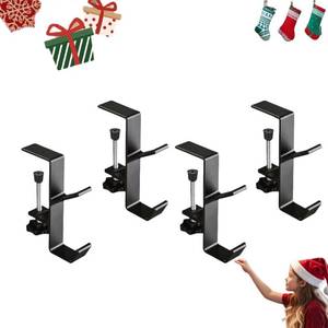 lot 6118 image: 2 in 1 Garland Hangers and Fireplace Stocking HoldersMantel Hanger for Garland Hooks for Christmas Adjustable No Drill Mantle Hooks Stocking Hanger for Fireplace Xmas Holiday Home Party Decoration lot of 2